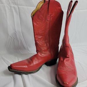 J.B. Dillon Red Cowboots Western Vintage Boots Size 7.5B Gently Used